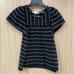 Loft Black Textured Top Size Small